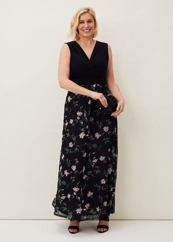 Phase Eight Leigh-Ann Floral Dress Navy/Multicolor Canada | AJCTHD-201